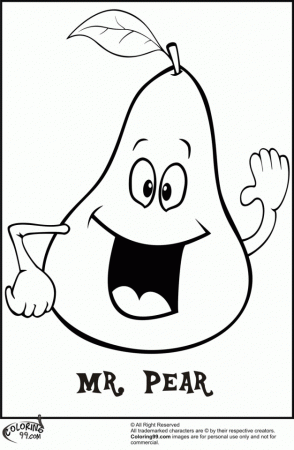 Best Pear Cartoon Coloring Pages For Kids | Laptopezine.