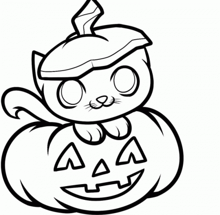 Cats And Pumpkins Coloring Page - Kids Colouring Pages