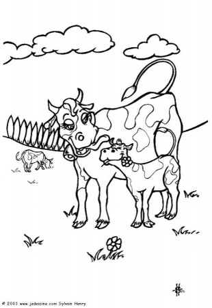 vacas animados Colouring Pages