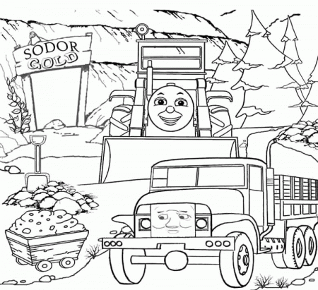 Thomas Coloring Pages : Thomas And Friends Sodor Gold Coloring 