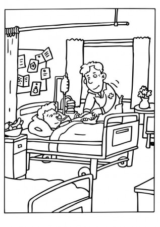 Coloring page hospital bed - img 6509.