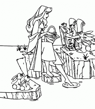Aurora Going To The Minaret Sleeping Beauty Coloring Page 