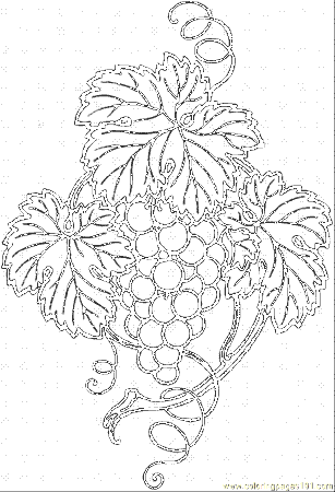 Coloring Pages Grape 9 (Food & Fruits > Grapes) - free printable 