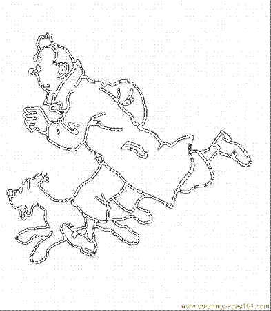 Coloring Pages Tintin With Milou (Cartoons > Others) - free 