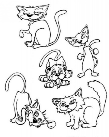 cute cats and dogs coloring pages for print