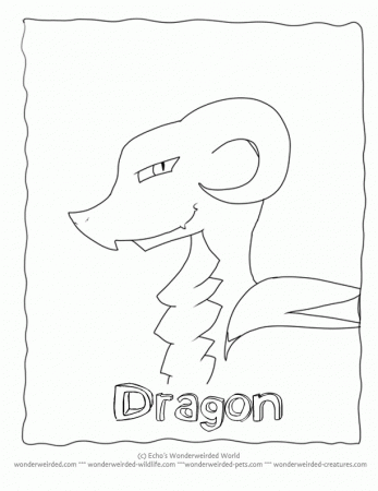 Cartoon Dragon Coloring Pages, Echo's Dragon Printable Coloring Pages