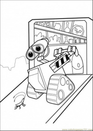 Coloring Pages Wall E With His Friend Cockroach (Cartoons > Wall-E 