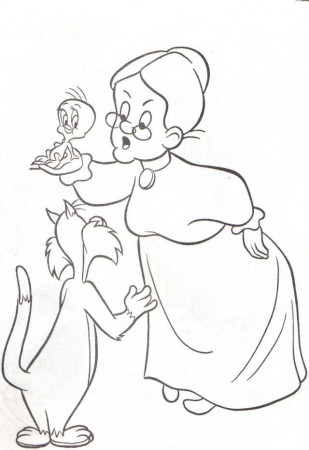 Sylvester Scolded Employer Coloring Pages Tweety Bird Coloring 