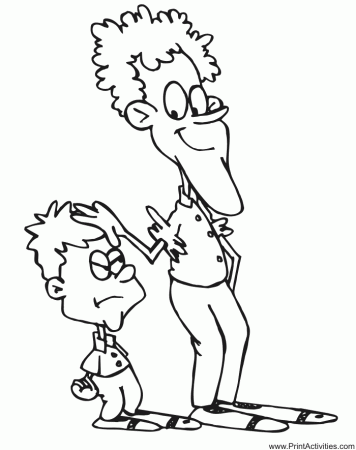 Father's Day Coloring Page: Father with annoyed son