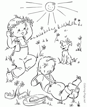 Spring Coloring Pages NATURE + LITTLE BOYS Free Printable Coloring 