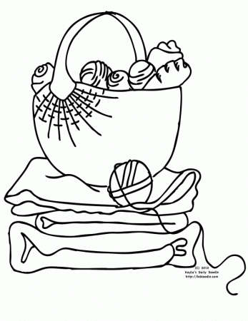 Free Printable Coloring Page | Yarn and Fabric