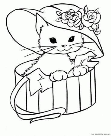cute kitty cat coloring pages printable for kids