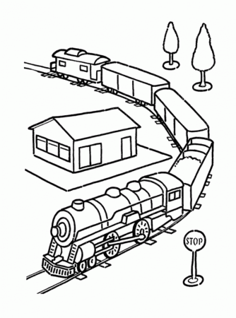 Train In A Station Coloring Page - Transportation Coloring Pages 