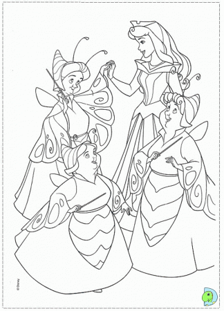 Sleeping Beauty Coloring page, Aurora coloring page- DinoKids.