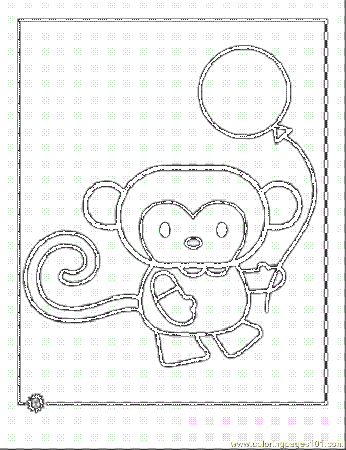 Coloring Pages Cartoon Animal Monkey (Mammals > Monkey) - free 