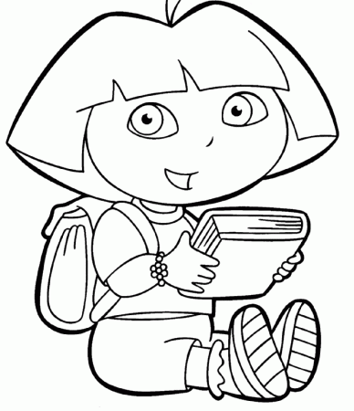 Summer Dora Colouring Pages