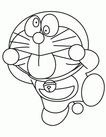 Silly Doraemon Making Faces Coloring Page | HM Coloring Pages