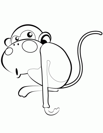 Cartoon Monkey Coloring Page | Animal Coloring pages | Printable 