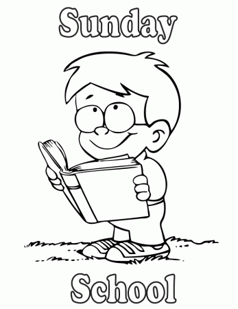 Boy Reading Bible Colouring Pages