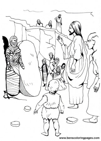 Jesus Raises Lazerus Colouring Pages