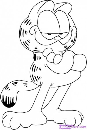 How to Draw Garfield, Step by Step, Cartoons, Cartoons, Draw 
