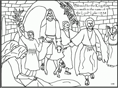 Jesus Rides Into Jerusalem Coloring Page