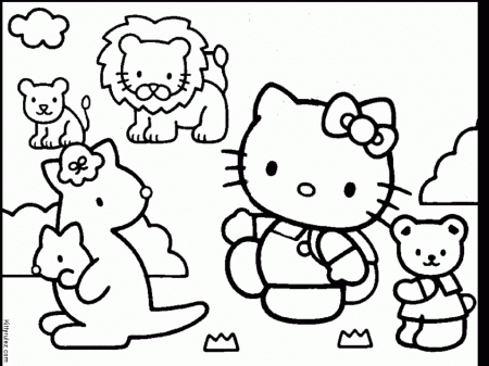 kitty drawing Colouring Pages (page 2)