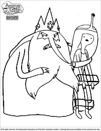 adventure time coloring page back
