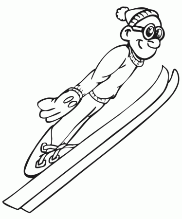 Skiing Coloring Page | Ski jumper