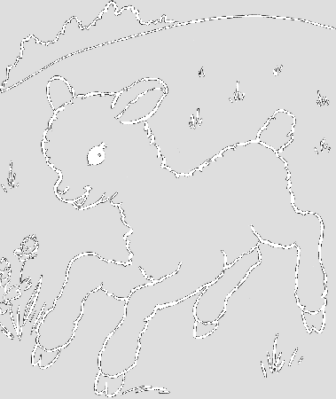 Pictures Little Sheep Play In The Garden Coloring For Kids - Sheep 