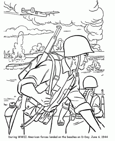 Military Coloring Page For Kids : Printable Coloring Book Sheet 