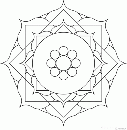 Free mandalas coloring > Flower Mandalas > Flower Mandala Design 8