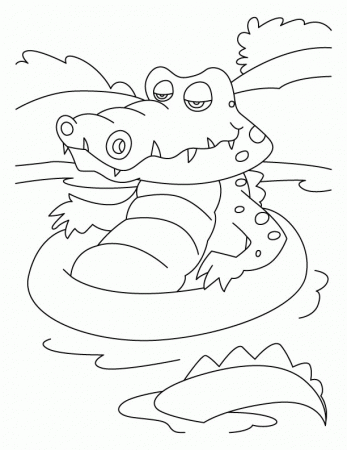 swim Crocodile coloring page | Coloring Pages