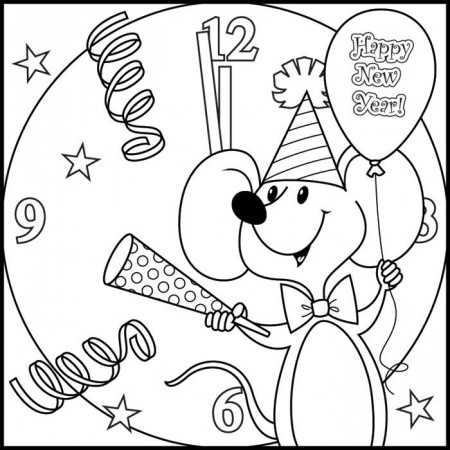 2014 Coloring pages free new years day printables - Coloring Point