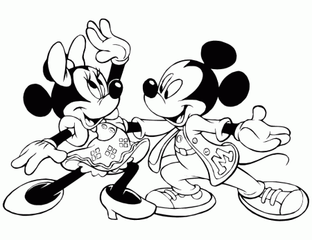 Mickey Mouse Posing For Pictures Coloring Page | Free Printable 
