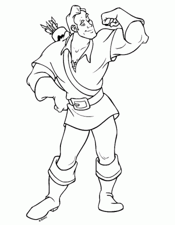 Gaston and Muscles Beauty and The Beast Coloring Page - Princess 