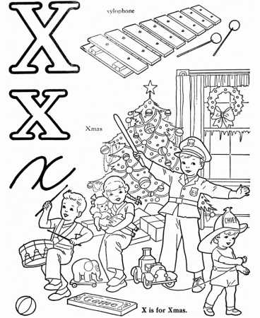 ABC Words Coloring Pages – Letter X – Xylophone | Free Coloring Pages
