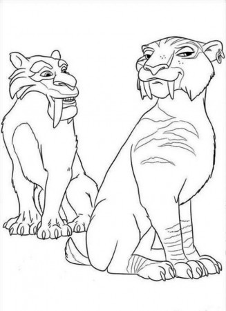 Ice Age Tiger Couple Coloring Page Coloringplus 155097 Ice Age 