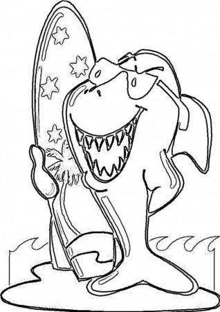 Surfing Coloring Pages Surfing Shark Picture Coloring Page 150914 