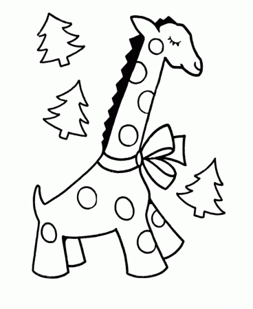 Learning Years: Christmas Coloring Pages - Giraffe with Christmas 