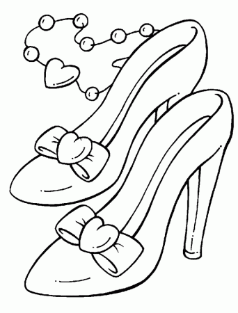 Princess Ballet Shoes Coloring Pages - Apparel Coloring Pages on 