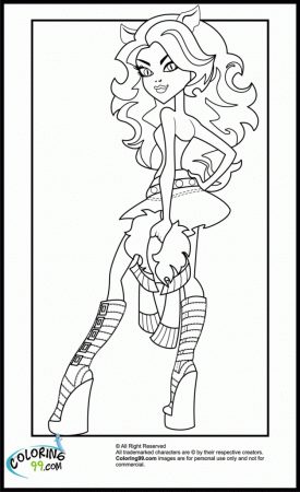 Monster High Clawdeen Wolf Coloring Pages Printable - deColoring