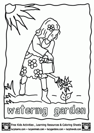 Watering Can Coloring Pages,Lucy's Garden Coloring Pages Watering 