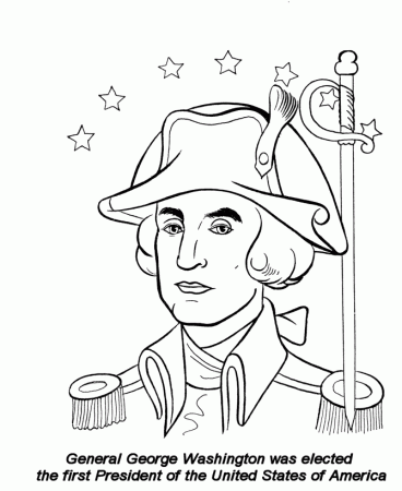July 4th Coloring Pages - George Washington - First President ...