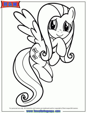 Friendship Is Magic Fluttershy Coloring Page | H & M Coloring Pages