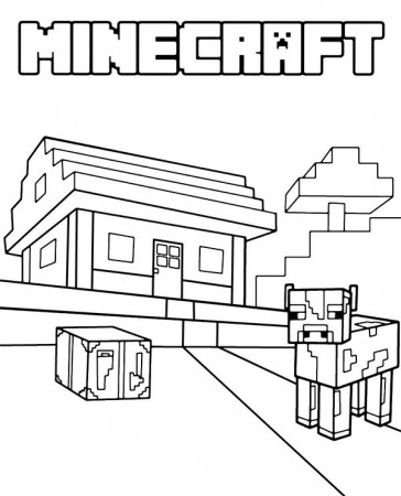 Minecraft: Cow And Minecraft | Minecraft coloring pages, Lego coloring pages,  Minecraft printables