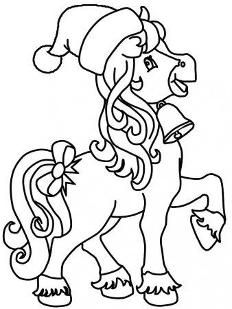 Christmas Horse Coloring Page - Free Printable Coloring Pages for Kids
