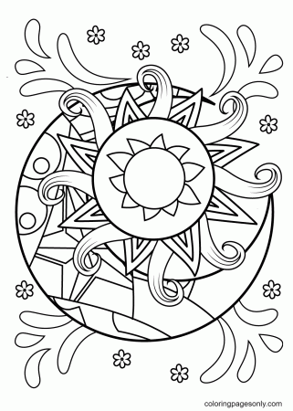 Free Sun And Moon Coloring Pages - Sun Coloring Pages - Coloring Pages For  Kids And Adults