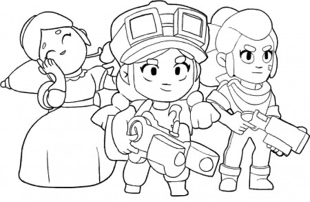 Team of Jessie, Shelly and Piper from Brawl Stars Coloring Pages - Brawl  Stars Coloring Pages - Coloring Pages For Kids And Adults