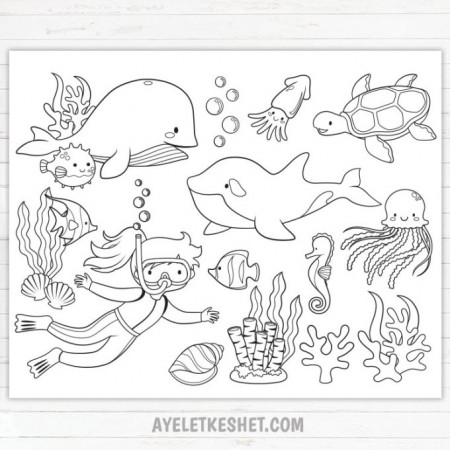 Under the sea coloring pages (free printables) - Ayelet Keshet